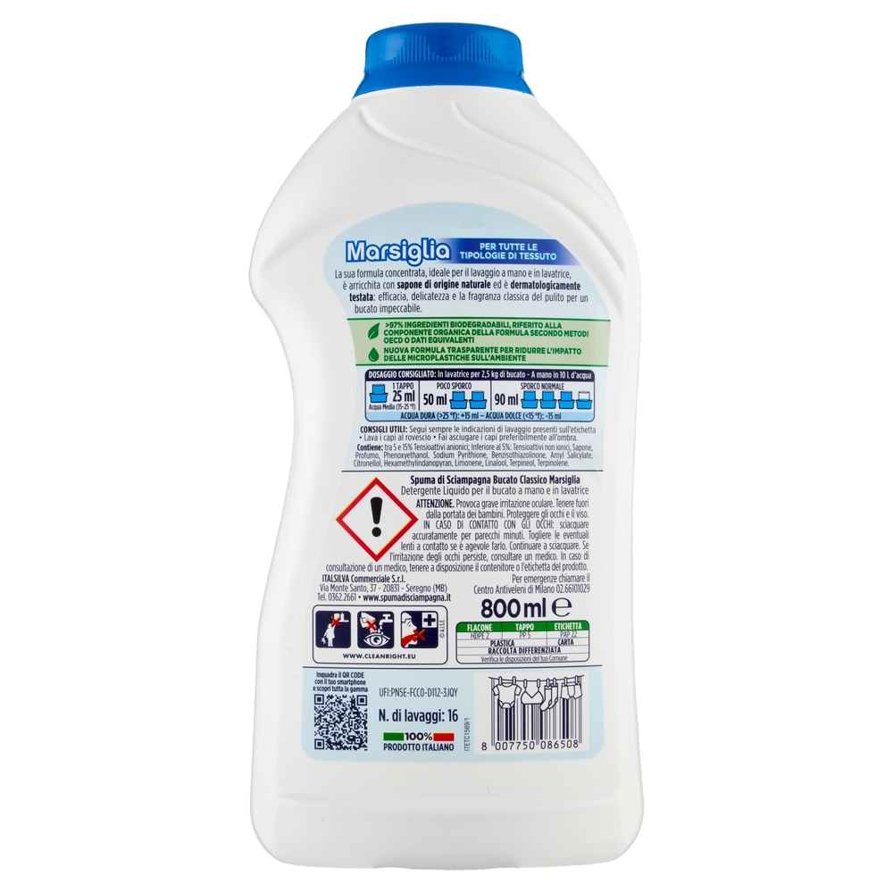 Spuma di Sciampagna Marsiglia Bucato Classico 800 ml